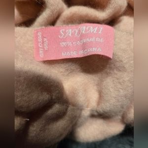 Cashmere 100% Scarf Pink Ruched Fringe